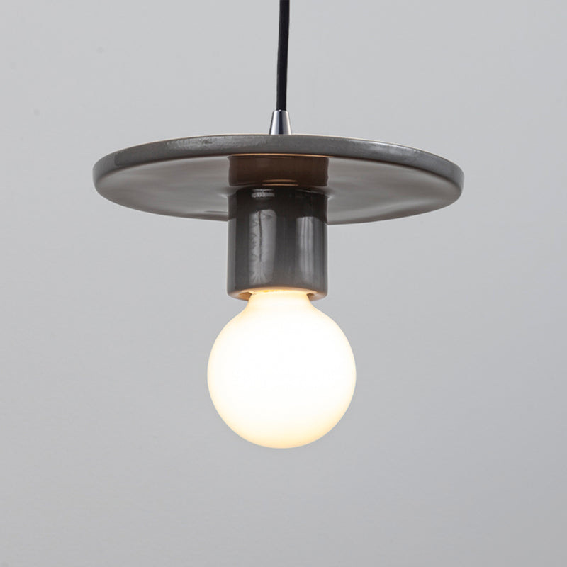 Justice Designs CER-6320-GRY-CROM-BKCD One Light Pendant, Gloss Grey