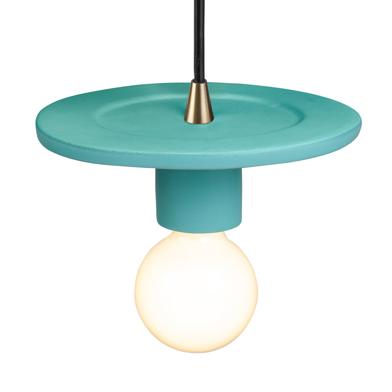 Justice Designs CER-6320-RFPL-ABRS-BKCD One Light Pendant, Reflecting Pool