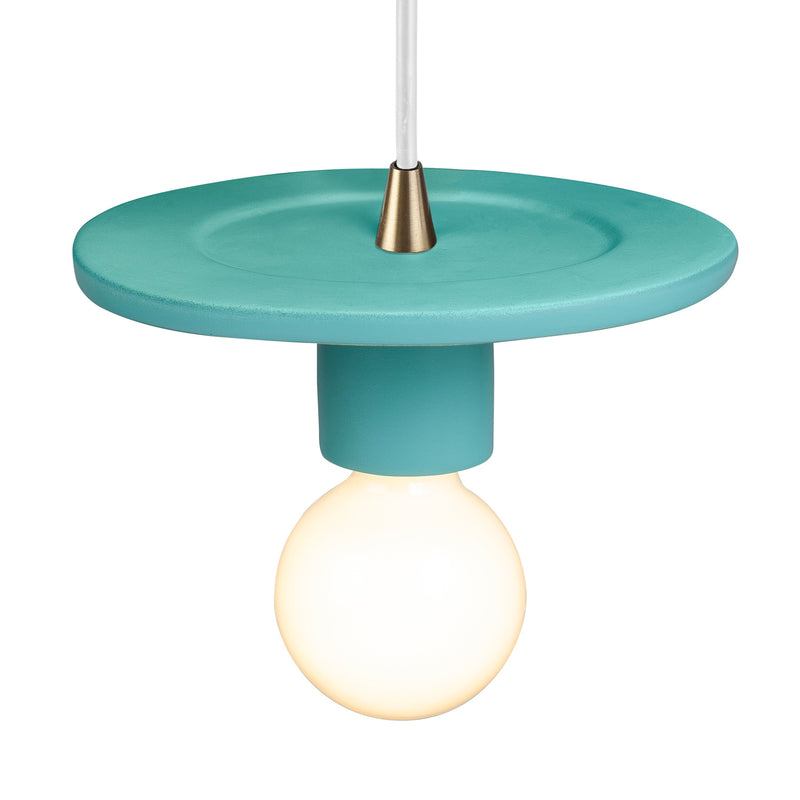 Justice Designs CER-6320-RFPL-ABRS-WTCD One Light Pendant, Reflecting Pool