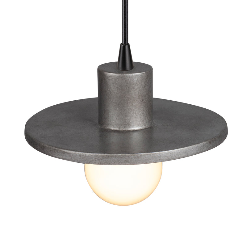 Justice Designs CER-6325-ANTS-MBLK-BKCD One Light Pendant, Antique Silver