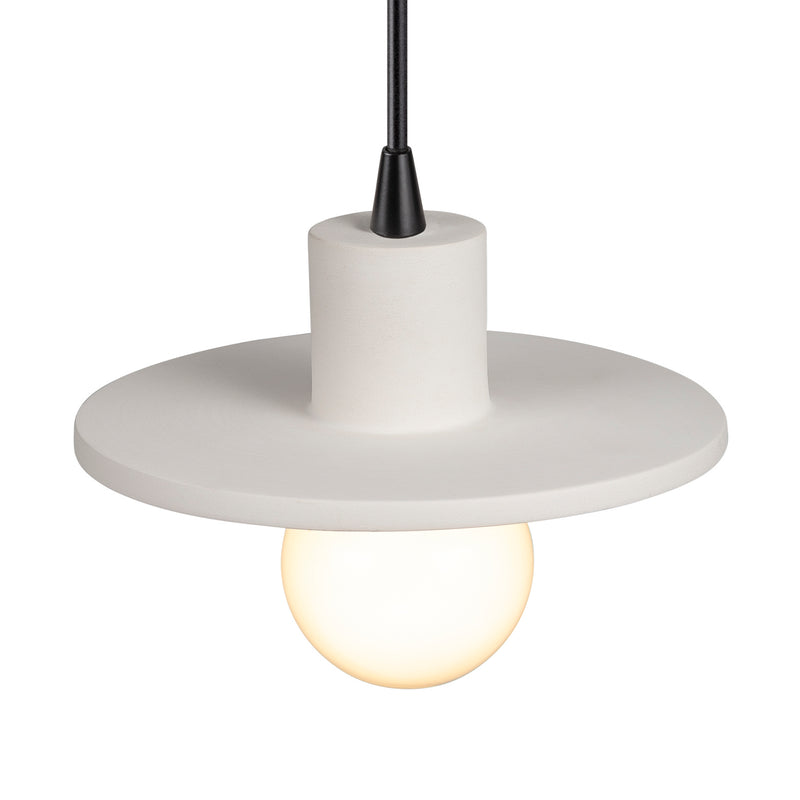 Justice Designs CER-6325-BIS-MBLK-BKCD One Light Pendant, Bisque