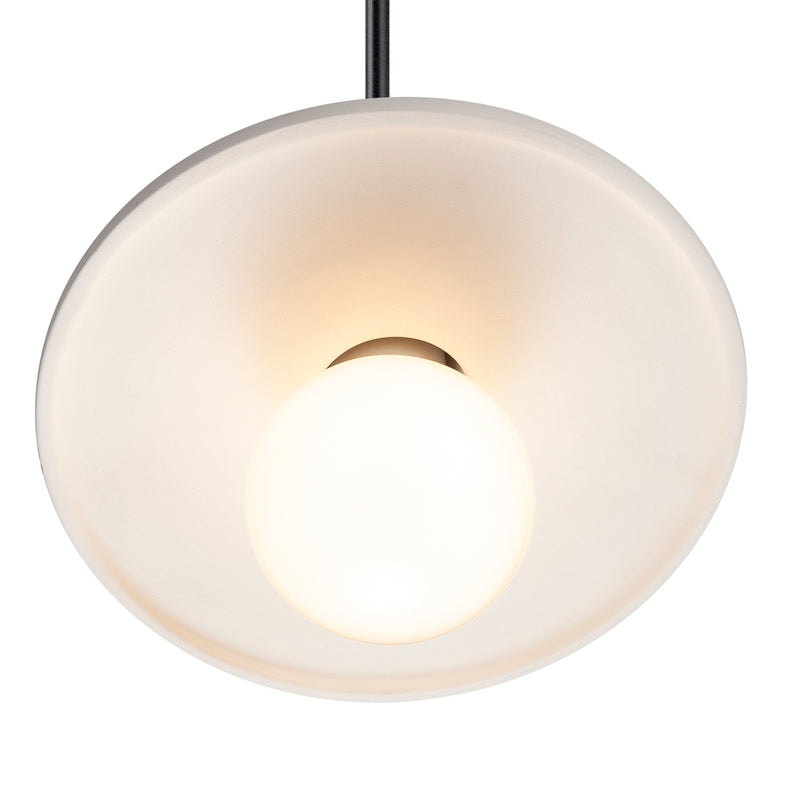 Justice Designs CER-6325-BIS-MBLK-BKCD One Light Pendant, Bisque