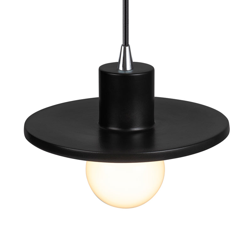 Justice Designs CER-6325-CRB-CROM-BKCD One Light Pendant, Carbon - Matte Black