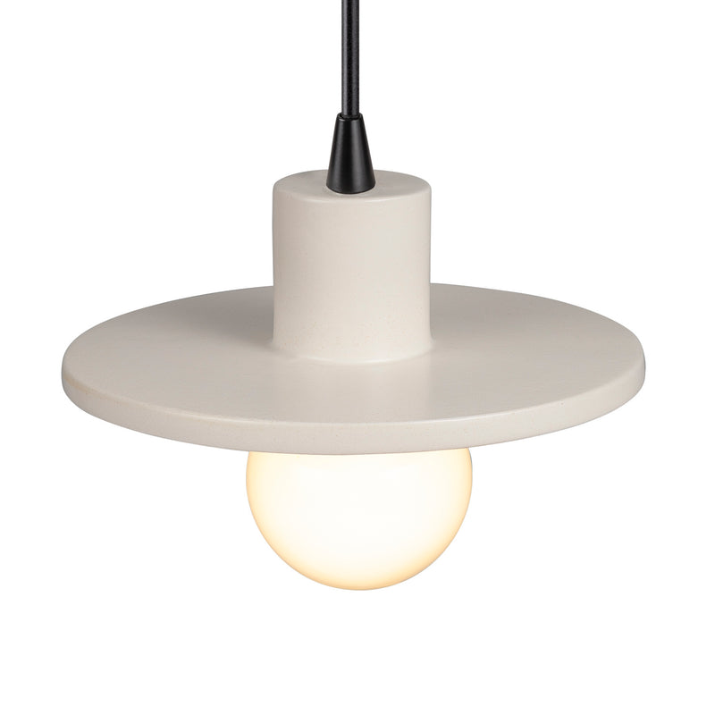 Justice Designs CER-6325-MAT-MBLK-BKCD One Light Pendant, Matte White