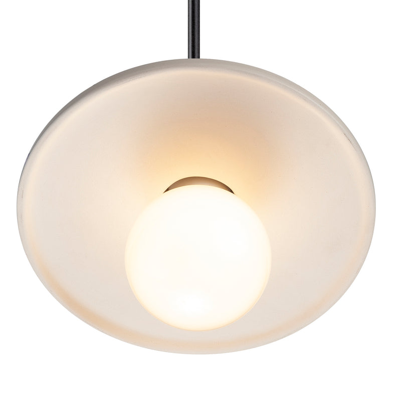 Justice Designs CER-6325-MAT-MBLK-BKCD One Light Pendant, Matte White
