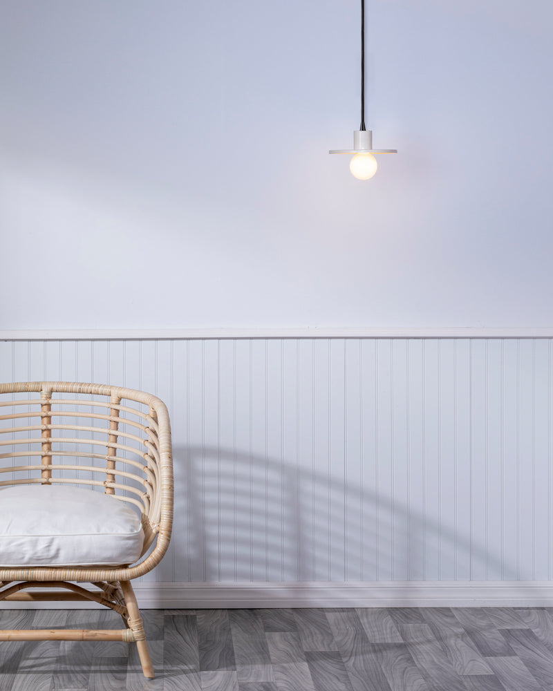 Justice Designs CER-6325-MAT-MBLK-BKCD One Light Pendant, Matte White