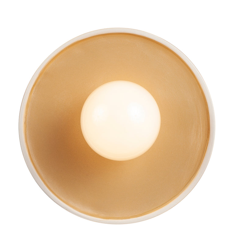 Justice Designs CER-6325-MTGD-MBLK-BKCD One Light Pendant, Matte White with Champagne Gold