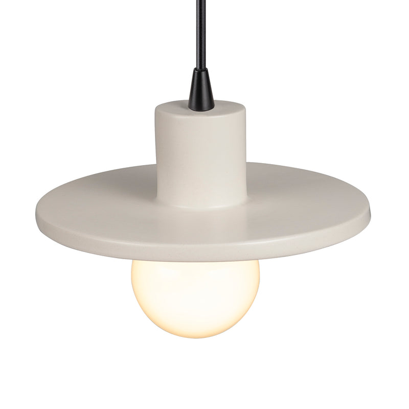 Justice Designs CER-6325-MTGD-MBLK-BKCD One Light Pendant, Matte White with Champagne Gold