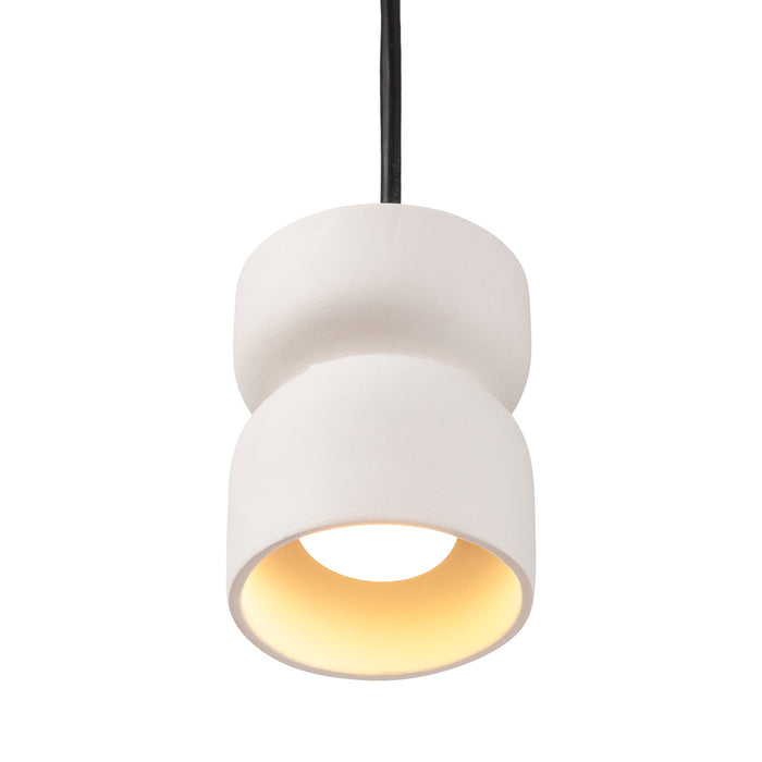 Justice Designs CER-6500-BIS-MBLK-BKCD One Light Pendant, Bisque