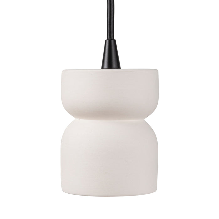 Justice Designs CER-6500-BIS-MBLK-BKCD One Light Pendant, Bisque