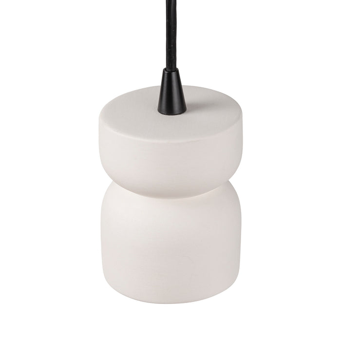 Justice Designs CER-6500-BIS-MBLK-BKCD One Light Pendant, Bisque
