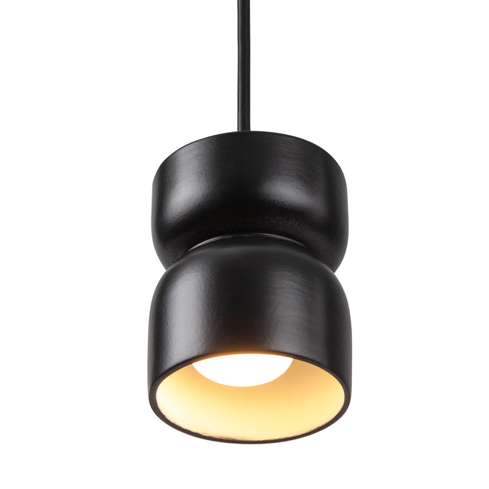 Justice Designs CER-6500-CRB-ABRS-BKCD One Light Pendant, Carbon - Matte Black