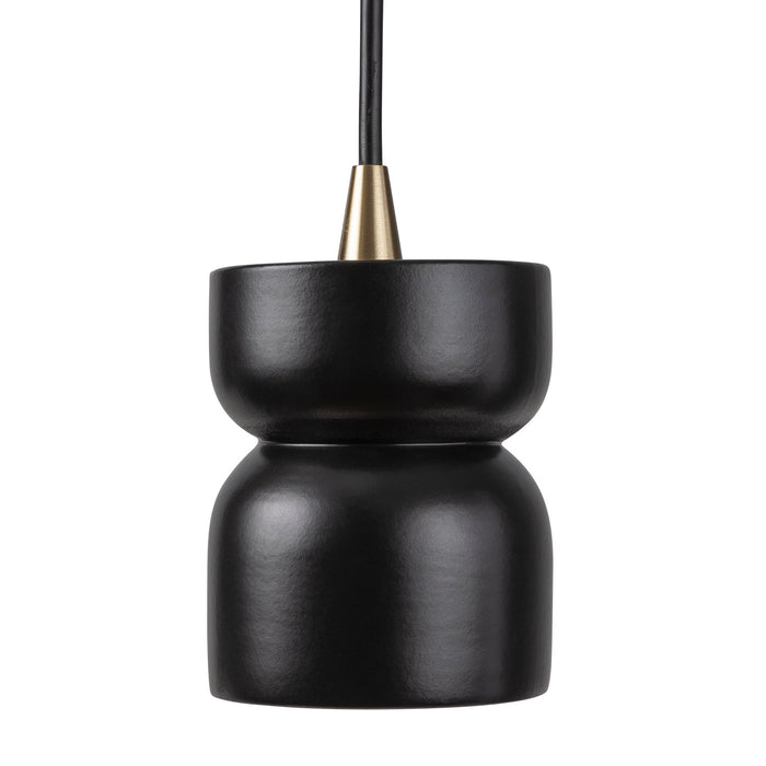 Justice Designs CER-6500-CRB-ABRS-BKCD One Light Pendant, Carbon - Matte Black