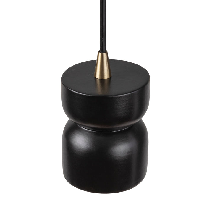 Justice Designs CER-6500-CRB-ABRS-BKCD One Light Pendant, Carbon - Matte Black