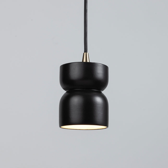 Justice Designs CER-6500-CRB-ABRS-BKCD One Light Pendant, Carbon - Matte Black