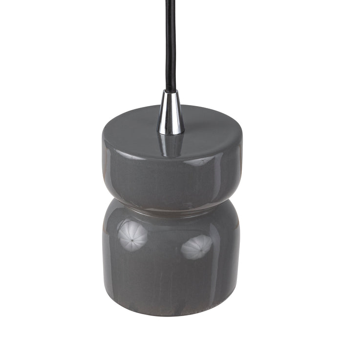 Justice Designs CER-6500-GRY-CROM-BKCD One Light Pendant, Gloss Grey