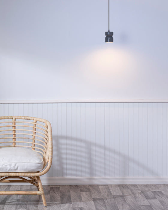 Justice Designs CER-6500-GRY-CROM-BKCD One Light Pendant, Gloss Grey