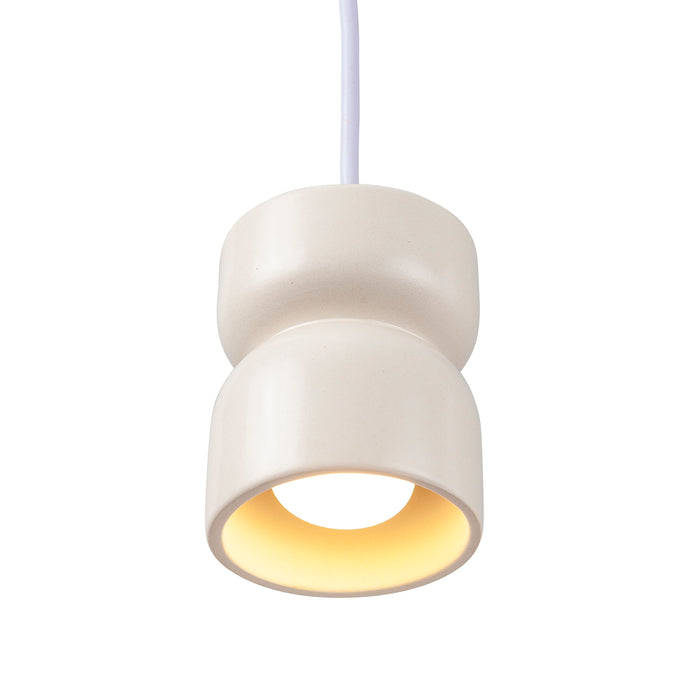 Justice Designs CER-6500-MAT-DBRZ-WTCD One Light Pendant, Matte White