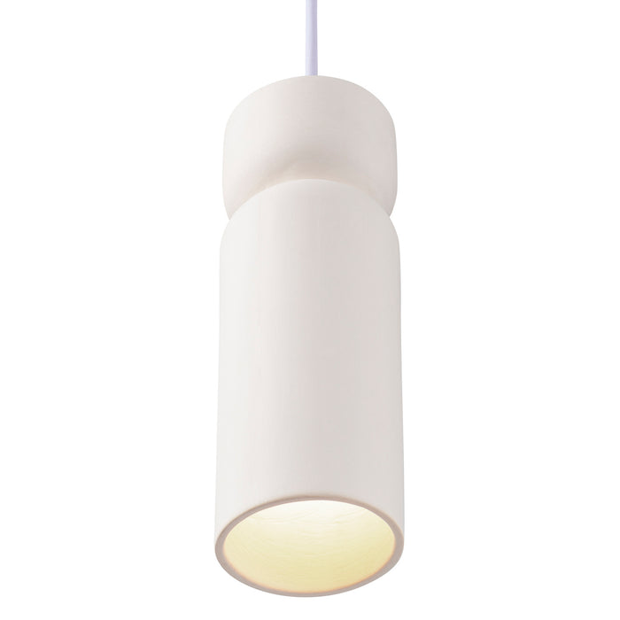 Justice Designs CER-6510-BIS-DBRZ-WTCD One Light Pendant, Bisque