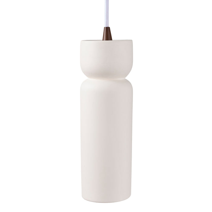 Justice Designs CER-6510-BIS-DBRZ-WTCD One Light Pendant, Bisque