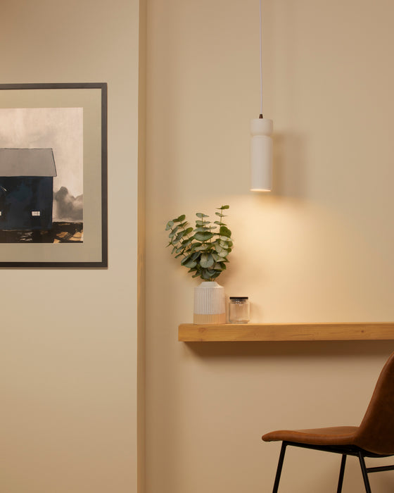 Justice Designs CER-6510-BIS-DBRZ-WTCD One Light Pendant, Bisque