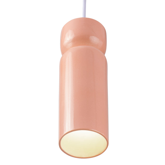 Justice Designs CER-6510-BSH-CROM-WTCD One Light Pendant, Gloss Blush