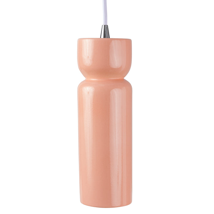 Justice Designs CER-6510-BSH-CROM-WTCD One Light Pendant, Gloss Blush