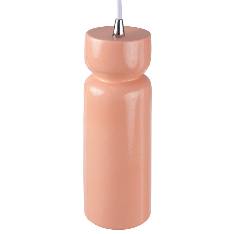 Justice Designs CER-6510-BSH-CROM-WTCD One Light Pendant, Gloss Blush