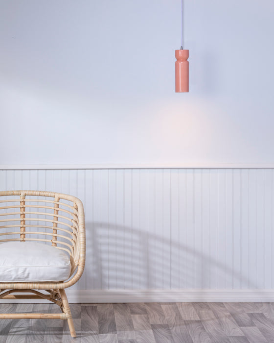 Justice Designs CER-6510-BSH-CROM-WTCD One Light Pendant, Gloss Blush