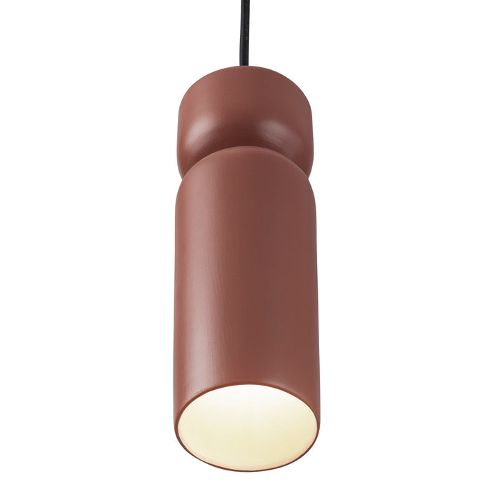 Justice Designs CER-6510-CLAY-DBRZ-BKCD One Light Pendant, Canyon Clay