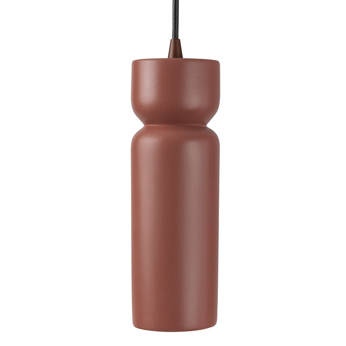 Justice Designs CER-6510-CLAY-DBRZ-BKCD One Light Pendant, Canyon Clay