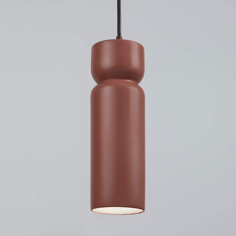 Justice Designs CER-6510-CLAY-DBRZ-BKCD One Light Pendant, Canyon Clay