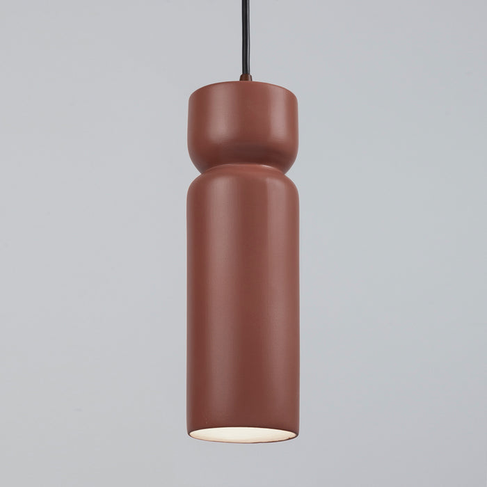 Justice Designs CER-6510-CLAY-DBRZ-BKCD One Light Pendant, Canyon Clay