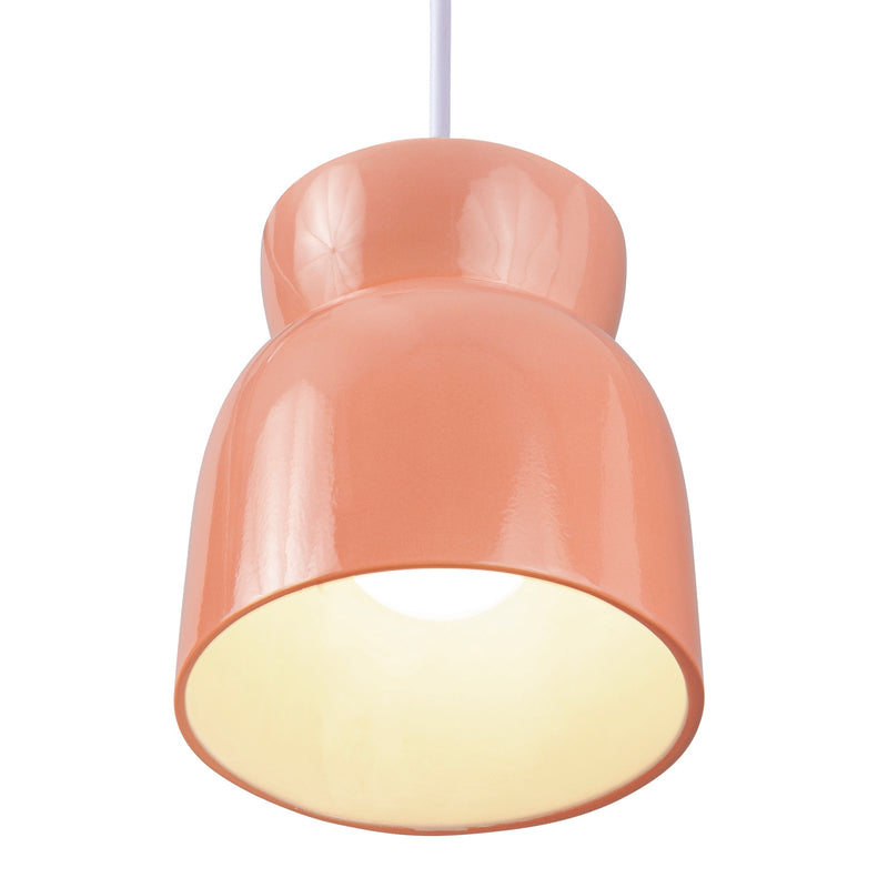 Justice Designs CER-6515-BSH-CROM-WTCD One Light Pendant, Gloss Blush