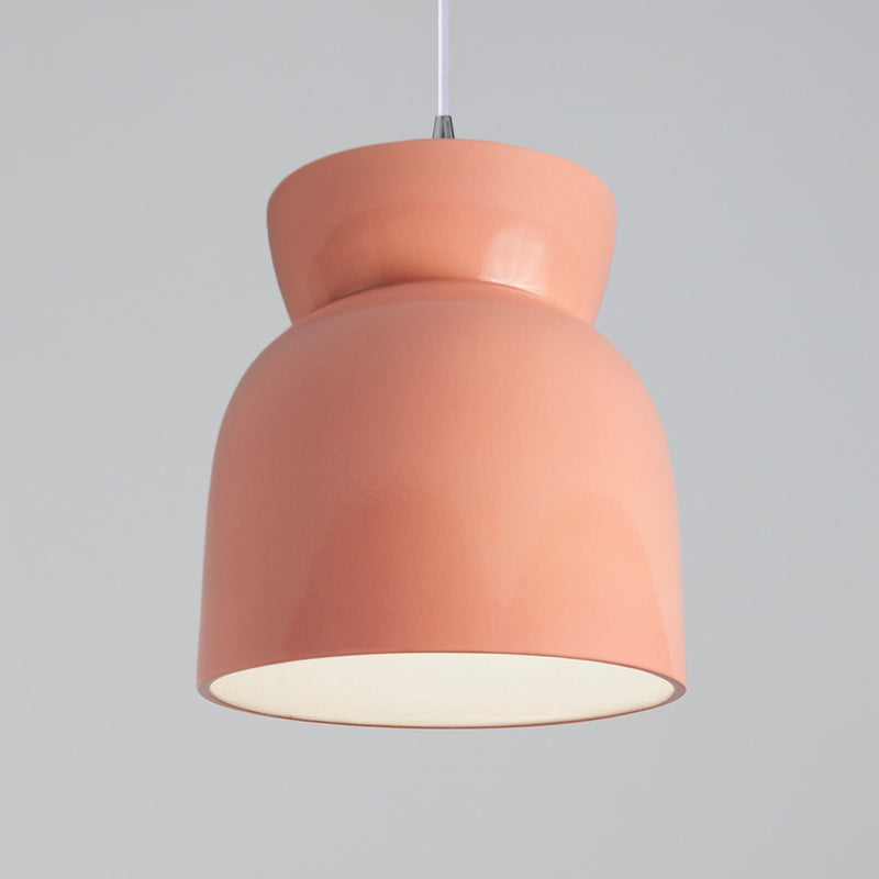 Justice Designs CER-6515-BSH-NCKL-WTCD One Light Pendant, Gloss Blush