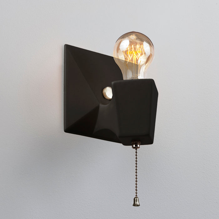 Justice Designs CER-7011-CRB-NCKL One Light Wall Sconce, Carbon - Matte Black