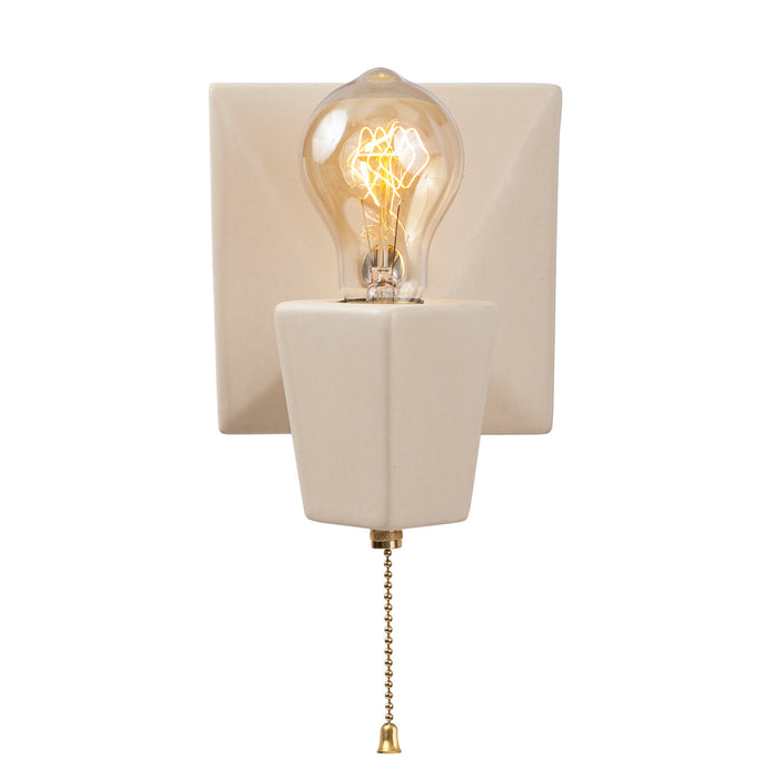 Justice Designs CER-7011-MAT-BRSS One Light Wall Sconce, Matte White