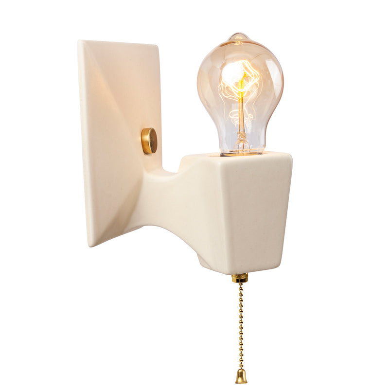 Justice Designs CER-7011-MAT-BRSS One Light Wall Sconce, Matte White