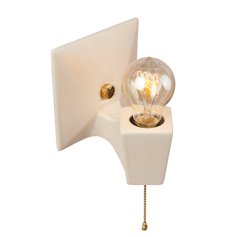 Justice Designs CER-7011-MAT-BRSS One Light Wall Sconce, Matte White