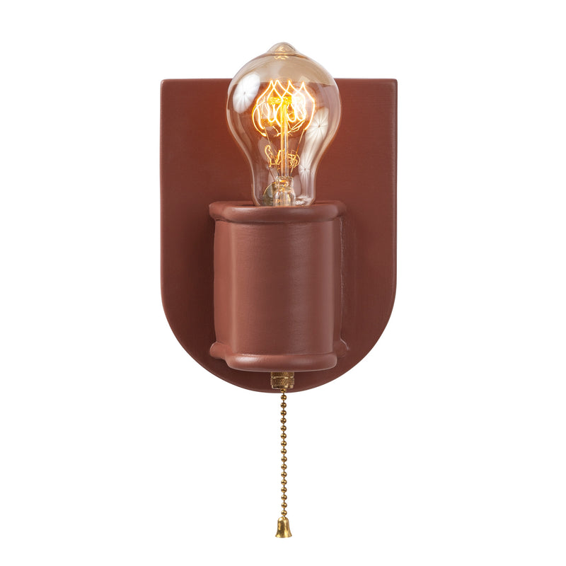 Justice Designs CER-7031-CLAY-BRSS One Light Wall Sconce, Canyon Clay
