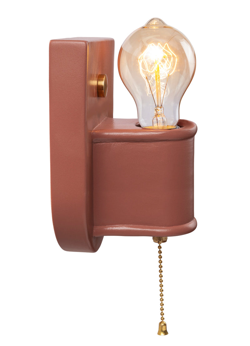 Justice Designs CER-7031-CLAY-BRSS One Light Wall Sconce, Canyon Clay