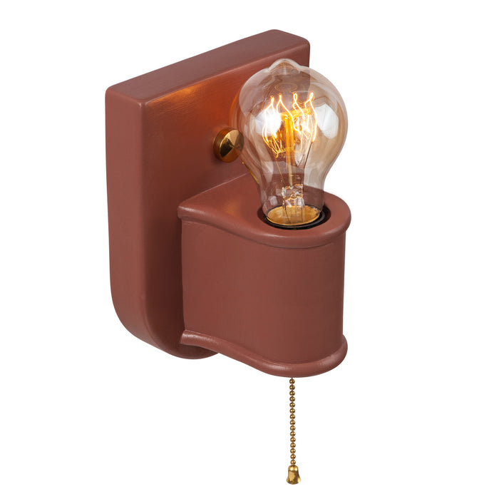 Justice Designs CER-7031-CLAY-BRSS One Light Wall Sconce, Canyon Clay