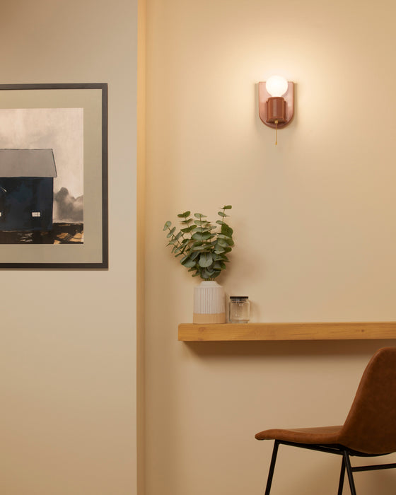 Justice Designs CER-7031-CLAY-BRSS One Light Wall Sconce, Canyon Clay