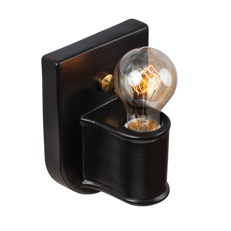 Justice Designs CER-7031-CRB-BRSS One Light Wall Sconce, Carbon - Matte Black