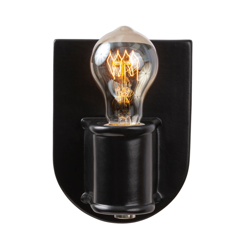 Justice Designs CER-7031-CRB-NCKL One Light Wall Sconce, Carbon - Matte Black