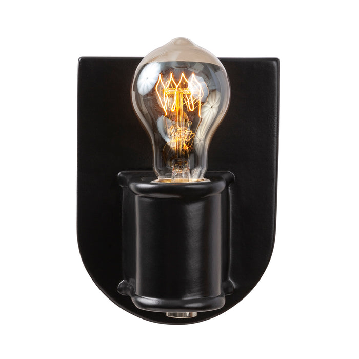Justice Designs CER-7031-CRB-NCKL One Light Wall Sconce, Carbon - Matte Black