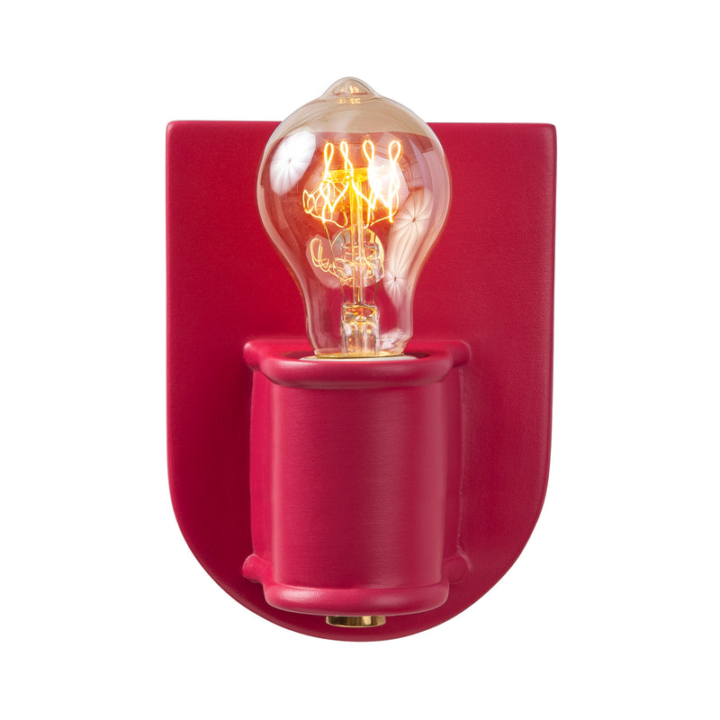 Justice Designs CER-7031-CRSE-BRSS One Light Wall Sconce, Cerise