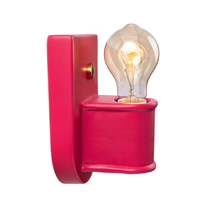 Justice Designs CER-7031-CRSE-BRSS One Light Wall Sconce, Cerise