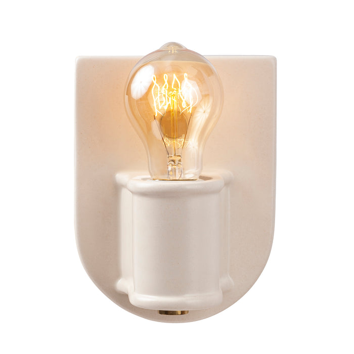 Justice Designs CER-7031-MAT-BRSS One Light Wall Sconce, Matte White
