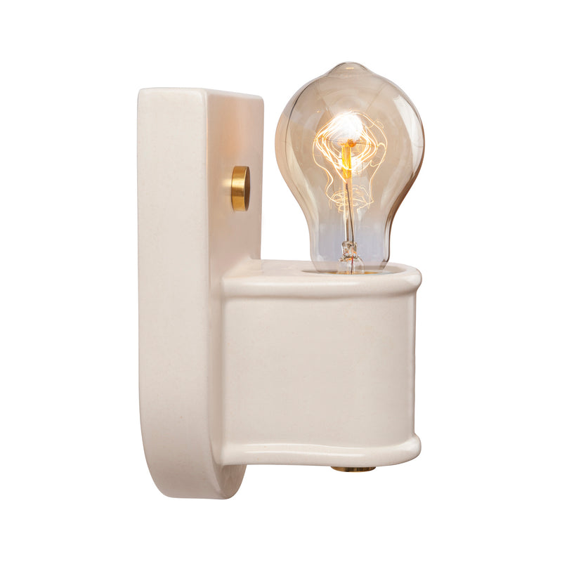 Justice Designs CER-7031-MAT-BRSS One Light Wall Sconce, Matte White